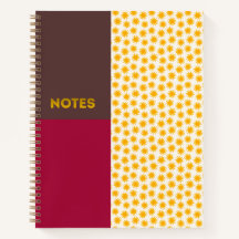Mocha Crimson Gold Sunburst Notebook - M