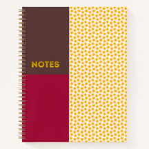 Mocha Crimson Gold Sunburst Notebook - S