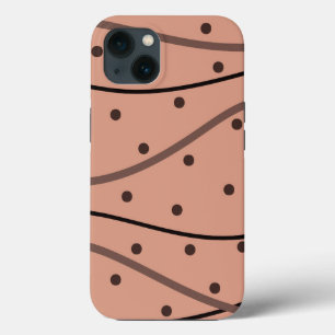 Mocha Dots & Stripes Pattern iPhone 13 Case
