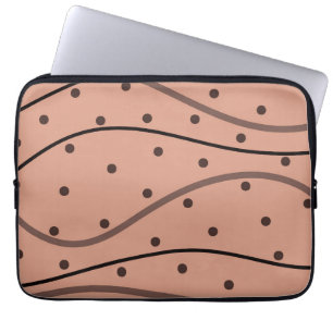 Mocha Dots & Stripes Pattern Laptop Sleeve