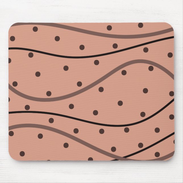 Mocha Dots & Stripes Pattern Mouse Pad (Front)