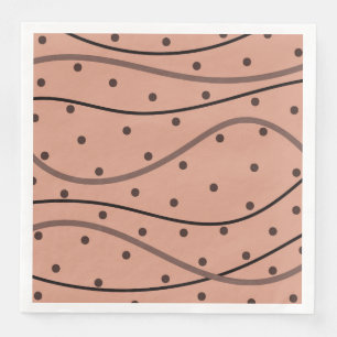 Mocha Dots & Stripes Pattern Napkin