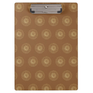 Mocha   Golden Zinnia Flower Medallions Clipboard