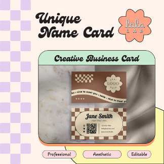 Mocha Groovy Editable Business Card for Studio