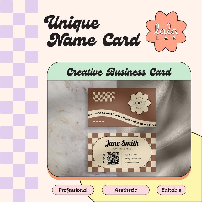 Mocha Groovy Editable Business Card for Studio (Creator Uploaded)