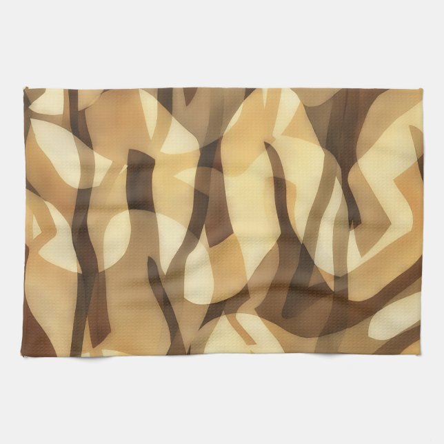 Mocha Latte Brown Abstract Artsy Towel (Horizontal)
