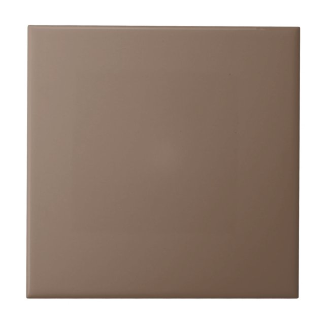 Mocha Latte Brown, Earthy Neutral Solid Colour Ceramic Tile (Front)