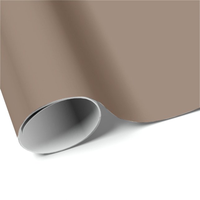 Mocha Latte Brown, Earthy Neutral Solid Colour Wrapping Paper (Roll Corner)