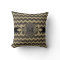 Mocha Latte Chevron Pattern Monogram Pillow
