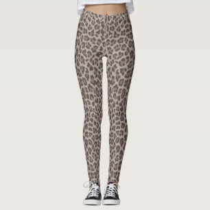 Mocha Leopard Print Women's Leggings 