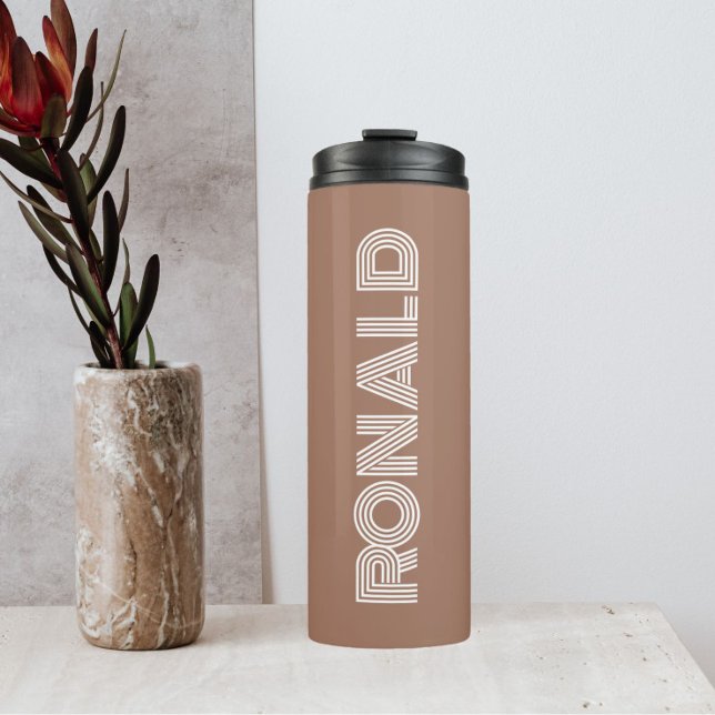 Mocha Modern Typography Personalised Thermal Tumbler (In Situ)