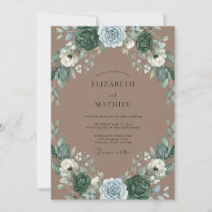 Mocha Moody Woodland Wedding Invitation