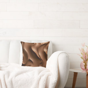 Mocha Mousse abstract depiction of creamy waves Cushion
