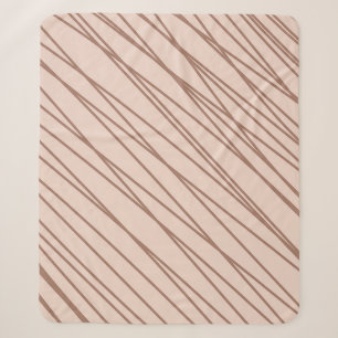 Mocha Mousse Abstract Hand-Drawn Doodle Line Sherpa Blanket