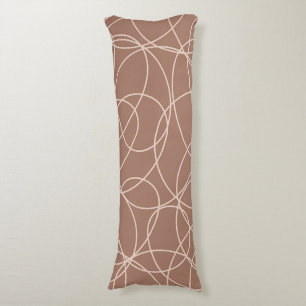 Mocha Mousse Abstract Hand-Drawn Doodles (1) Body Cushion