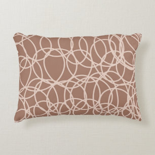 Mocha Mousse Abstract Hand-Drawn Doodles (2) Decorative Cushion