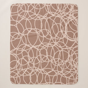 Mocha Mousse Abstract Hand-Drawn Doodles (2) Sherpa Blanket