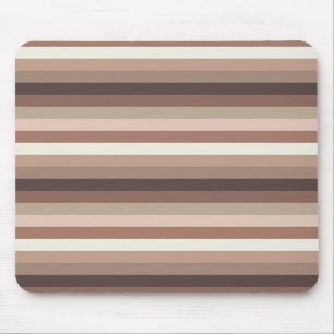 Mocha Mousse and Accents Horizontal Stripe Pattern Mouse Pad