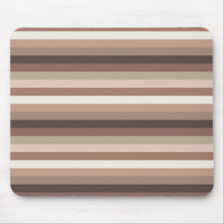 Mocha Mousse and Accents Horizontal Stripe Pattern Mouse Pad