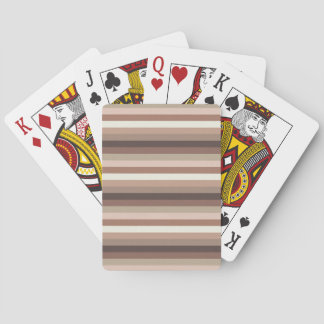 Mocha Mousse and Accents Horizontal Stripe Pattern Playing Cards