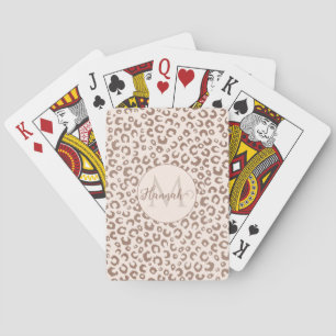 Mocha Mousse and Cream Tan Leopard Pattern Playing Cards