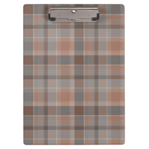 Mocha mousse and grey chequered clipboard