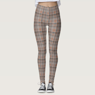 Mocha mousse and grey chequered leggings