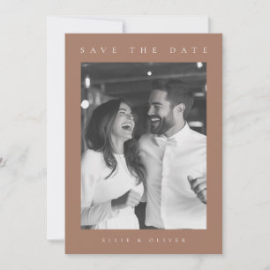 Mocha Mousse Boho Photo Save the Date Invitation