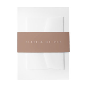 Mocha Mousse Boho Photo Wedding Modern Invitation Belly Band