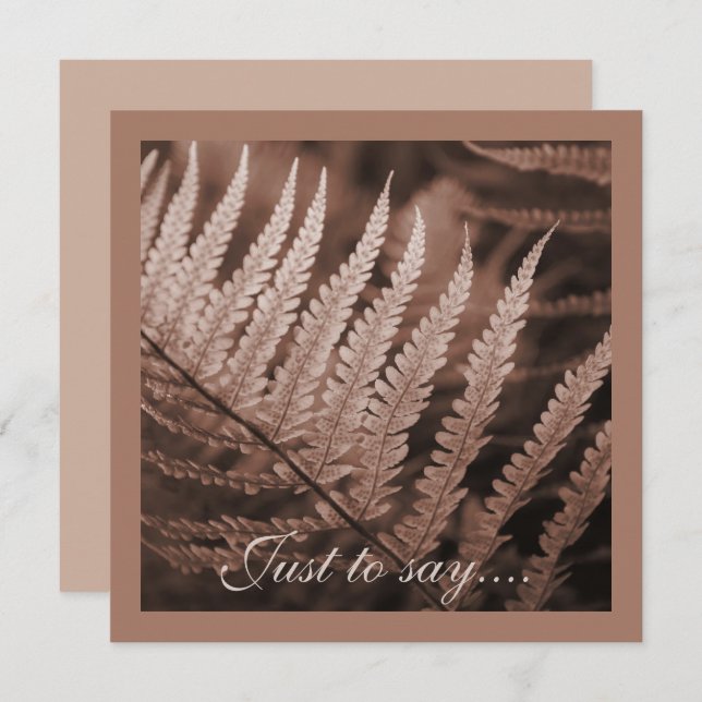 Mocha Mousse Botanic Foliage Thank You Card (Front/Back)