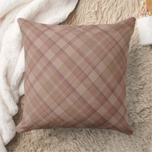 Mocha Mousse Brown Plaid Cushion