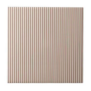 Mocha Mousse Cannoli Cream Vertical Stripe Pattern Ceramic Tile