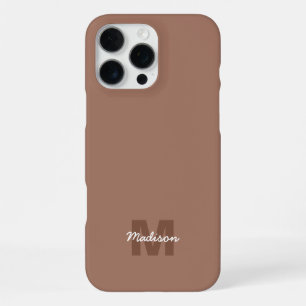 Mocha Mousse colour of 2025 custom Monogram name iPhone 16 Pro Max Case