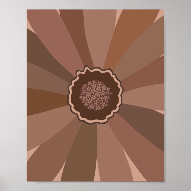 Mocha Mousse Daisy Floral Poster (Front)