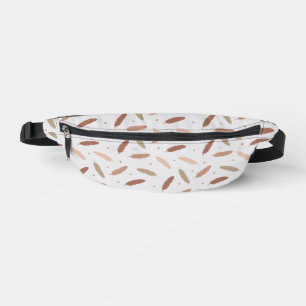 Mocha Mousse Feathers Fanny Pack