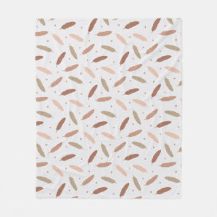 Mocha Mousse Feathers Fleece Blanket