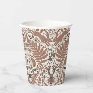Mocha mousse forest/Woodland animals and plants Paper Cups