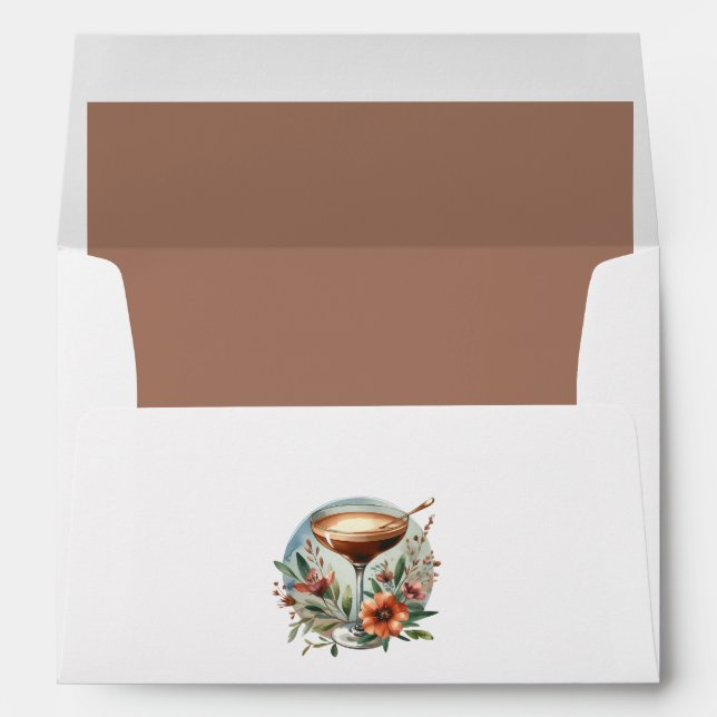 Mocha Mousse "Love is Brewing" Bridal Shower Envelope (Back (Bottom))