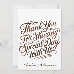 Mocha Mousse Paint Calligraphy Thank You Cards