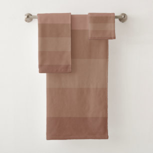 Mocha Mousse Stripes Bath Towel Set