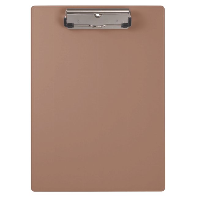 Mocha Mousse Trendy Elegant Solid Colour  Clipboard (Front)