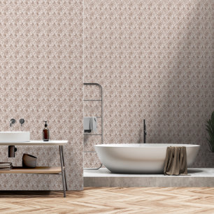 Mocha Mousse Tropical Birds and Palm Leaves Wallpaper