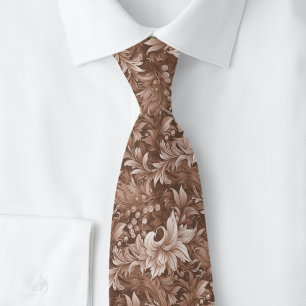 Mocha Ornate Botanical Tie