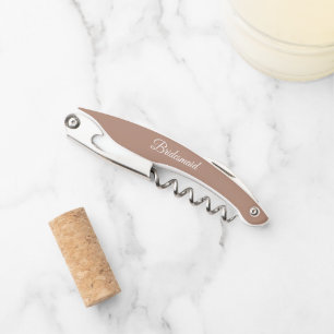 Mocha Personalised Wedding Bridesmaid Corkscrew