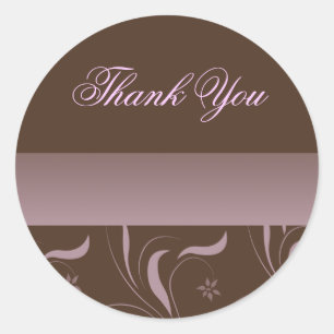 Mocha Pink Petal Thank You Sticker