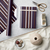 Mocha & Plum Stripe Wrapping Paper