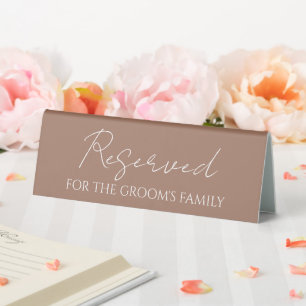 Mocha Reserved for Groom's Family Wedding