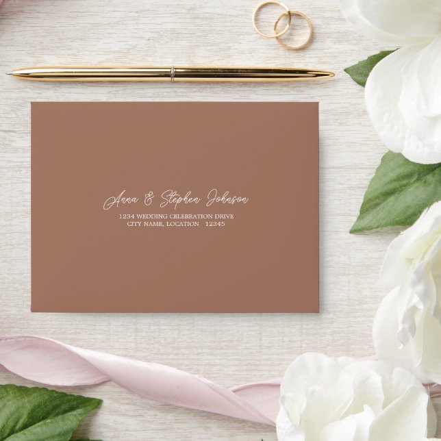 Mocha RSVP Return Envelope (Wedding)
