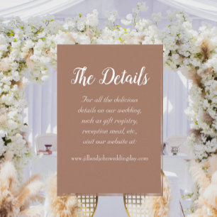 Mocha Simple Style Wedding Details Enclosure Card