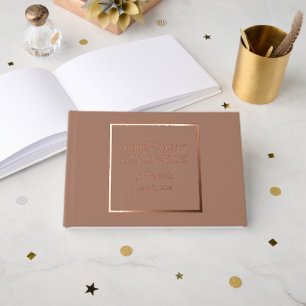 Mocha Simple Stylised Lettering Bridal Shower Guest Book